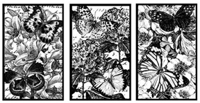 Butterfly Collage set of 3 Stamps