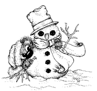 Snowman Shy Bear