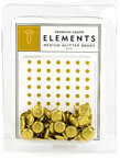 American Crafts Elements Medium glitter Brads - gold