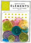American Crafts Elements Buttons - glitter brights