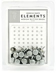 American Crafts Elements Medium glitter Brads - Silver