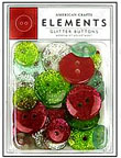 American Crafts Elements Buttons - glitter Merrymint