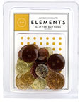 American Crafts Elements Buttons - glitter Neutral