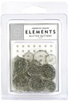 American Crafts Elements Buttons - glitter Silver