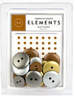 American Crafts Elements Buttons - solid Metallic