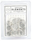 American Crafts Elements Buttons - glitter white