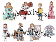 Anki's Sweethearts Series 2 - The Set a sheet of 8 Untrimmed Images