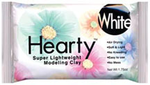Hearty Super Lightweight Air Dry Clay 1.75 Oz - White