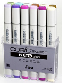 NEW 2011 -  12 Piece Copic Pen Set (EX-5)