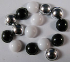 Dew Drops Metallic Black/White/Silver Asst.
