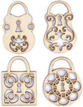 Kaisercraft Wooden Flourishes - Fancy Locks