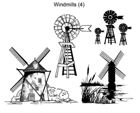 Local King Rubber Stamp - Windmills