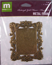 K&Company - gold Rectangle closed frame with Pearls - 34793