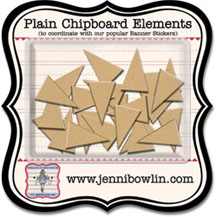 Jenny Bowlin Chipboard Elements - Banners