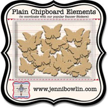 Jenny Bowlin Chipboard Elements - Butterflys