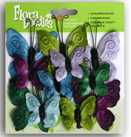 Petaloo - FloraDoodles Velvet Butterflies - Cool Tones