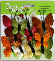 Petaloo - FloraDoodles Velvet Butterflies - Earthtones