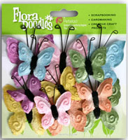Petaloo - FloraDoodles Velvet Butterflies - Pastel