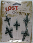 Blue Moon Charms - Oxidized Metal Cross 5 pc