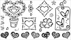 Pink Cat Studios - 18 Heart Stamps