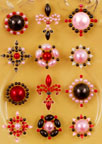 Prima Say It In Pearls - Pink, Red and Brown Fleur de Lis - N530907